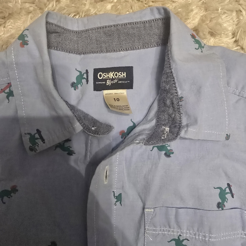 OshKosh B'gosh Blue Dinosaur Print Boy's Shirt